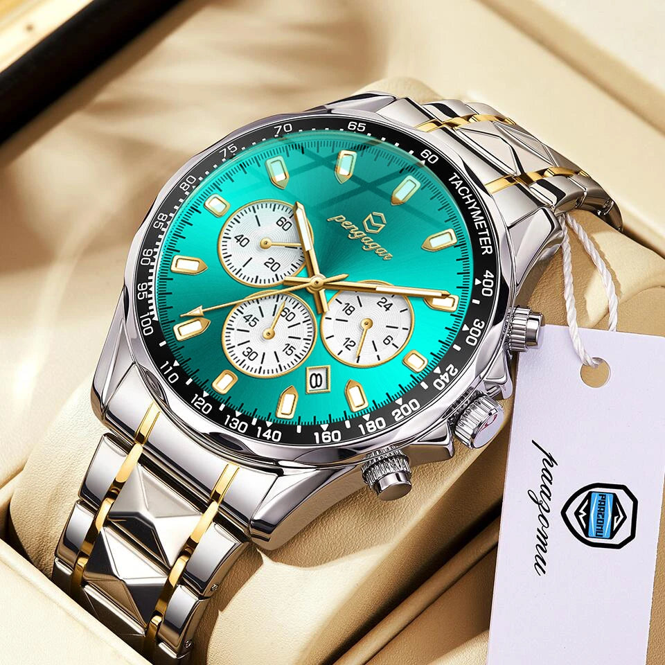 2024 Fashion Wristwatch Waterproof Stainless Steel Luminous Chronograph Quartz Watches