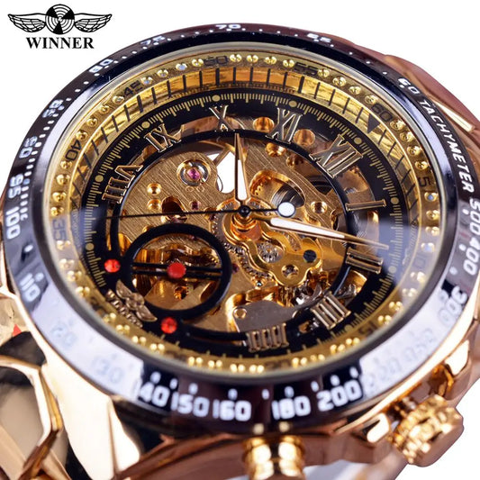 Winner Mechanical Sport Design Bezel Fashion Watch Top Brand Luxury Montre Homme Clock Automatic Skeleton Watch