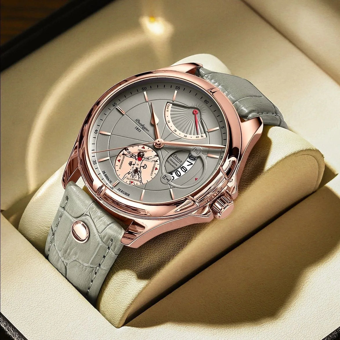 POEDAGAR Luxury Business Wristwatch Waterproof Luminous Date Week Watch