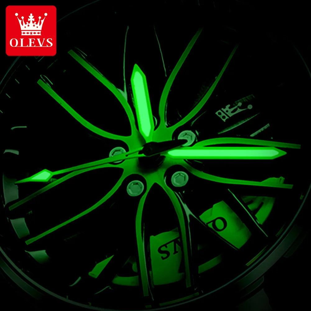 OLEVS Wheel Luxury Watch Waterproof Rotary Sport Car Rim Watch High Quality Fashion Best Selling Quartz